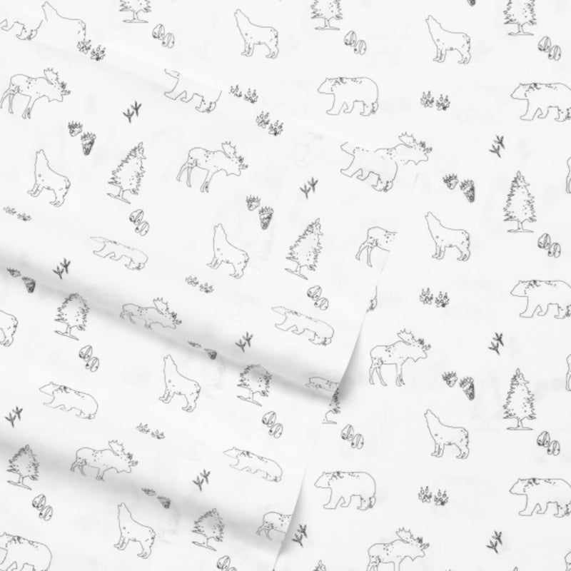 Eddie Bauer Home | Percale Collection Sheet Set-100% Cotton, Crisp & Cool, Lightweight & Moisture-Wicking Bedding, Queen, Animal Tracks - Image 5